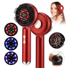 Electric Vibration Massage Comb Red Blue Light Therapy Hair Growth Massage Scalp Brush Oil Liquid Applicator Head Massager