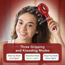 Electric Vibration Massage Comb Red Blue Light Therapy Hair Growth Massage Scalp Brush Oil Liquid Applicator Head Massager